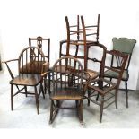 Eight various Victorian and Edwardian mainly dining chairs,