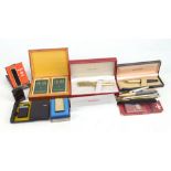 SHEAFFER; a cased fountain and ballpoint pen pair, and further fountain pen (both with 14k nibs),