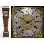 WILLIAM COULTON OF YORK; a George II mahogany longcase clock, with a square brass face, the silvered