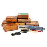 A small group of collectors' items including a boxed Conway Stewart 84 blue marbled fountain pen,