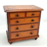 A table top chest of two over three drawers with inlaid top, 39.5 x 40cm.Additional