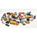 A quantity of playworn vehicles, including Dinky Range Rover, Matchbox etc.