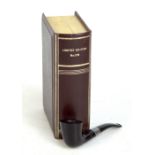 DUNHILL; a limited edition Black Briar pipe with silver collar dated 1986, in book form presentation