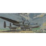 A Brocklehurst-Whiston Macclesfield silk 'Avro-York', 8 x 19.5cm, framed and glazed.