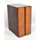 A mahogany table top folding bookcase modelled as two book ends each inscribed 'Personal', 38.5 x 20