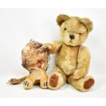 A stuffed lion soft toy and a teddy bear with jointed limbs (2). Additional InformationWear and tear