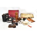 A mixed group of collectors' items including a Kodak cine camera, cigarette card album, George III