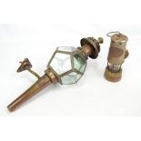 A British Coal Mining Company Wales type Vale Aberaman Colliery nickel plated miners' safety lamp,