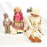 SIGIKID; a modern celluloid 'Nada Bill 26165' doll, height 65cm, a small Kisch & Co doll on stand,