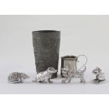 A Russian silver miniature tankard, Kokoshink import mark, assayed Kostroma 1908-1926,