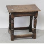 A 19th century oak joynt stool, height 45.5cm.