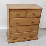 A modern pine chest of two-over-three drawers on plinth base, width 86.5cm.