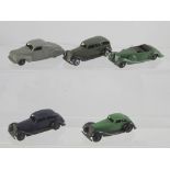 A collection of c1950s Dinky Toys diecast cards to include a Lagonda,