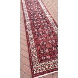 An antique Persian Malayer runner, 420 x 84cm.