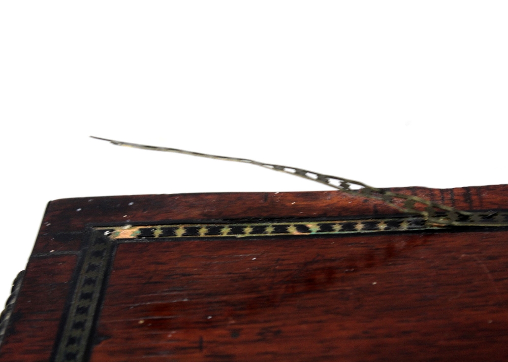 A Regency period rosewood console table with brass inlaid band to top, - Bild 3 aus 6