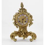 A late 19th century French gilt metal mantel clock, c1900 by H Rochat of Paris,