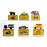 A collection of six Matchbox Series diecast models, numbers 2, 15, 22, 23, 42 and 45,