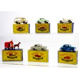 A collection of Matchbox Series vehicles, numbers 7, 19, 29, 30, 46 and 57,