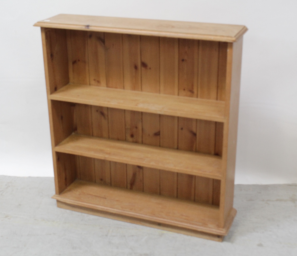 A small stripped pine floor-standing open bookcase, height 96cm.