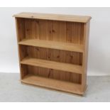 A small stripped pine floor-standing open bookcase, height 96cm.