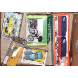 A boxed Suzuki GT750, a Ford Granada, a Corgi Classic Morris, various Dinky Classics, etc.