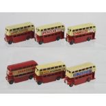 A boxed set of six Dinky Toys Double Decker Bus 29C in original box.
