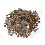 A quantity of mixed world coinage.