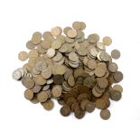 A quantity of over 300 Irish pennies and English half pennies.