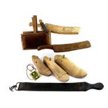 An early 20th century Swedish folk items to include a 1919 folk art paddle, a Swedish laundry bat,