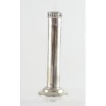 A George V hallmarked silver bud vase with filigree decoration to the rim,