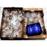 A large quantity of cut glass and crystal to include a boxed pair of Bohemia Crystal brandy glasses,