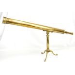 CHEVALIER OF PARIS; a brass telescope, the eye piece engraved 'Cemestre [possibly] no1' with