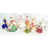 ROYAL DOULTON; eight figures including HN1992 'Christmas Morn', HN2468 'Diana', HN3380 'Sarah',