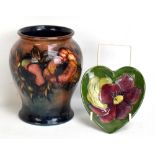 MOORCROFT; a flambe 'Anemone' pattern baluster vase, William Moorcroft underglaze and impressed