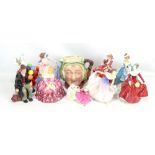 ROYAL DOULTON; ten figures including HN1954 'The Balloon Man', HN3374 'Linda', miniatures HN3213 '