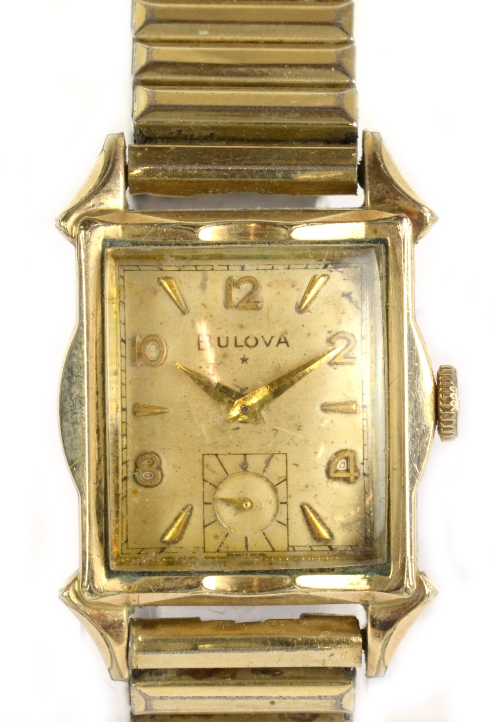 BULOVA; a 1954 'Ambassador' wristwatch with seventeen jewel Swiss movement and gold plated stainless