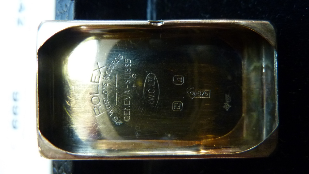 ROLEX PRINCE; an original 1930s 9ct yellow gold Art Deco wristwatch with tonneau case, the - Image 3 of 7