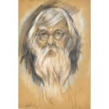 UNATTRIBUTED; pastel sketch, bearded gentleman wearing glasses, inscribed 'Joshua' lower left with