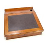 A mahogany writing slope with two drawers to interior, approx 41 x 43cm (lacking inkwell).Additional