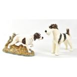 ROYAL DOULTON; a ceramic figure of a hunting dog, signed to base HN262, length 28cm, and a