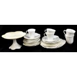 SHELLEY; a white 'Dainty' twenty five piece part service, also two Shelley and Grosvenor china