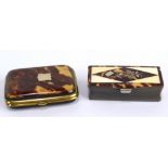 A late 19th/early 20th century rounded rectangular tortoiseshell purse with base metal clasp, with