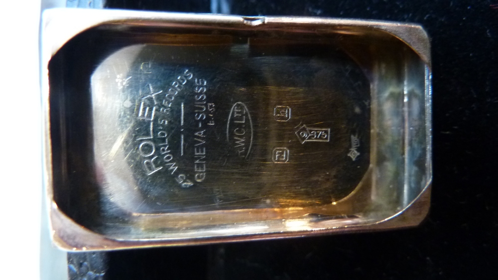 ROLEX PRINCE; an original 1930s 9ct yellow gold Art Deco wristwatch with tonneau case, the - Image 4 of 7