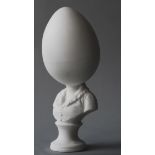 MATT SMITH; Wunderkammer II 18, Large Egg (2017), white Parian porcelain, height 21cm. These egg