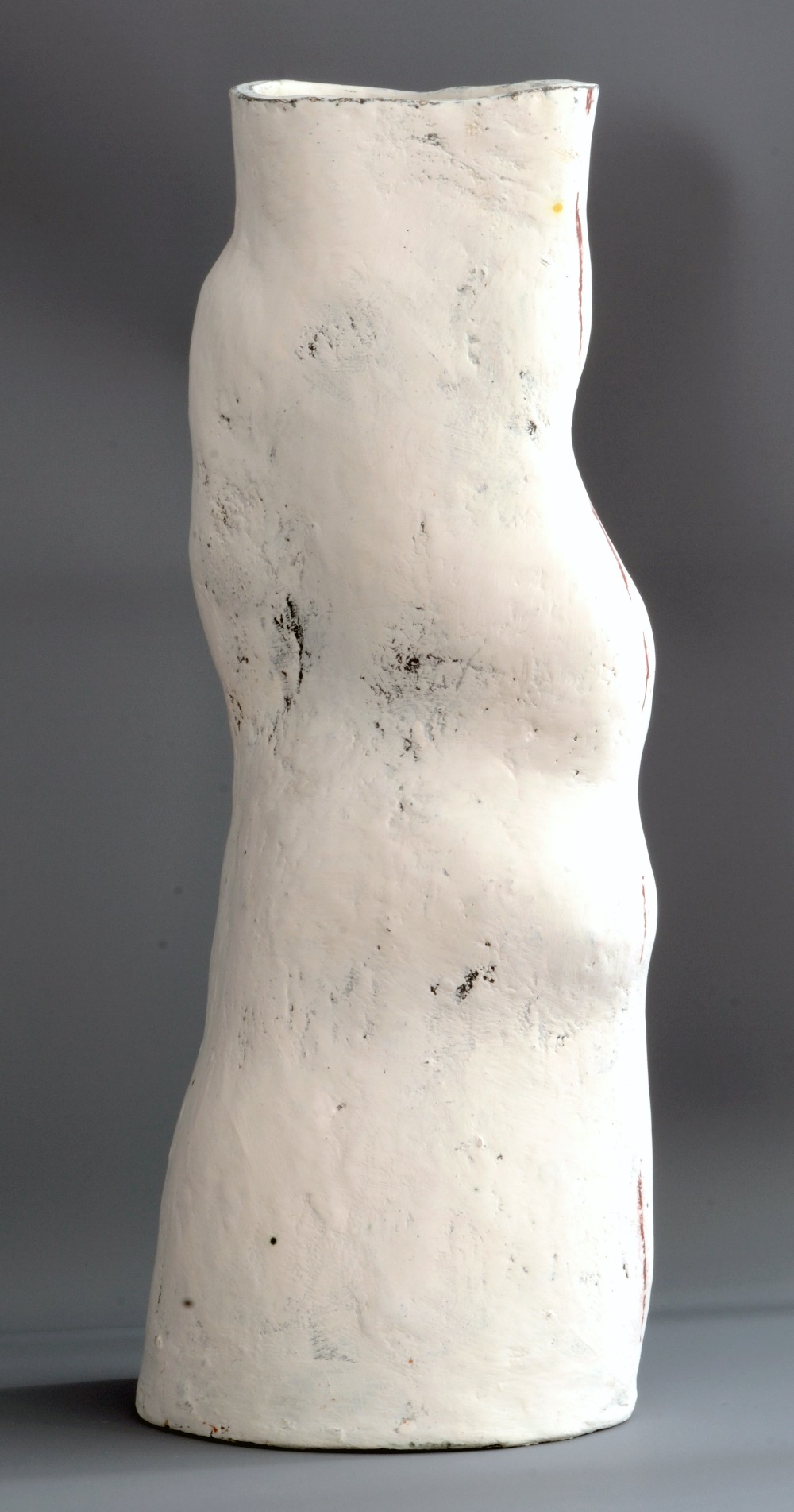 GORDON BALDWIN (born 1932); White Pomona with Staggered Line (2013), earthenware covered in white