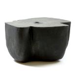 GORDON BALDWIN (born 1932); Water Vessel I (2010), earthenware covered in black pigment, incised