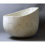 GORDON BALDWIN (born 1932); Pierced Bowl III (2005), earthenware covered in white pigment, painted