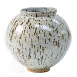 ADAM BUICK (born 1978); Untitled (2018), a stoneware moon jar with Porthmawr stone, height 42cm.
