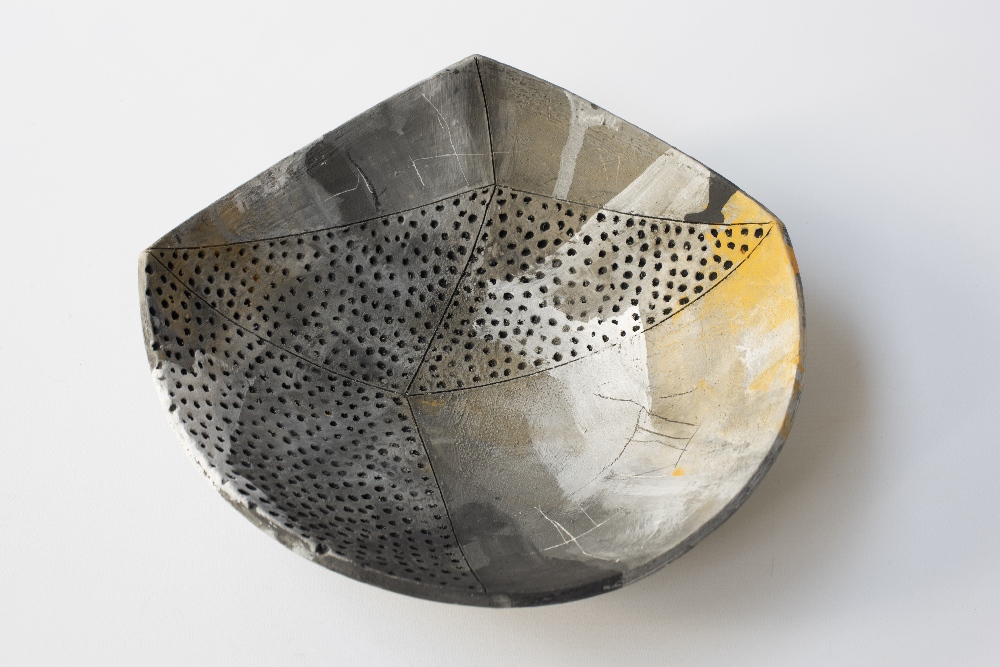 REBECCA APPLEBY (born 1979); ‘Open Vessel I’, earthenware, incised and perforated and covered in