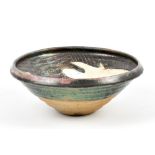 CHARLES BOUND (born 1939); an early stoneware bowl, impressed mark, diameter 19.5cm.Additional